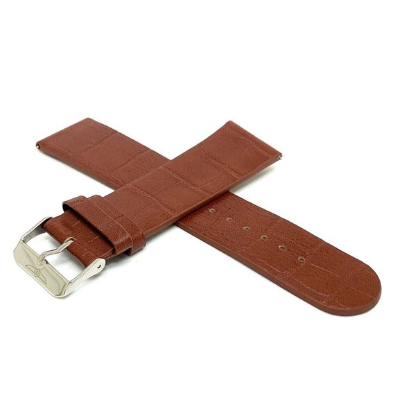 Invicta Watch Replacement Band Brown Leather 26mm Lug Silver Tone Steel … - Picture 1 of 5